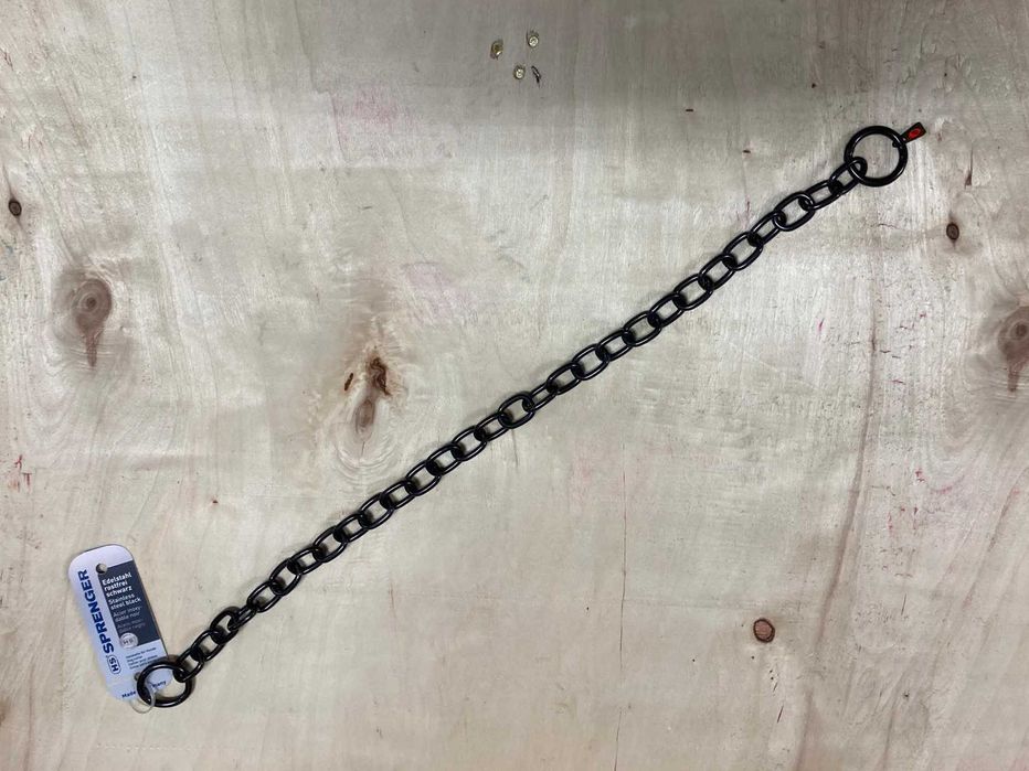HS Sprenger Coleira Estranguladora Aço Negro Elos Curtos - NOVA