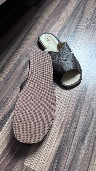 Тапочки чоловічі шкіряні домашні, для дому тапки мужские, кожаные