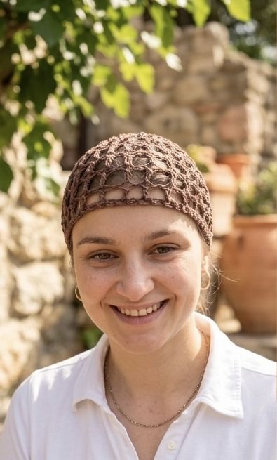 mesh hat, azurowy czepek