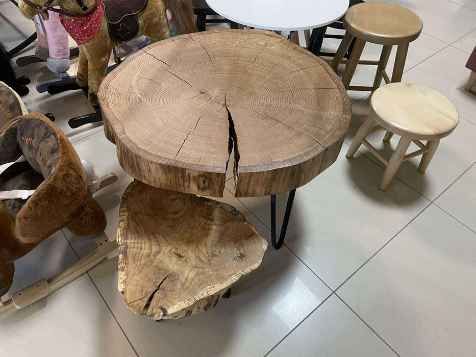(37GR) ławy z plastra drewna, różne kształty
