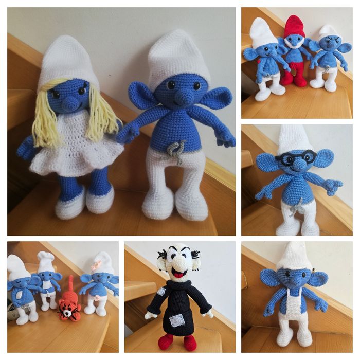 Smerf, Smerfetka, maskotka, szydełko