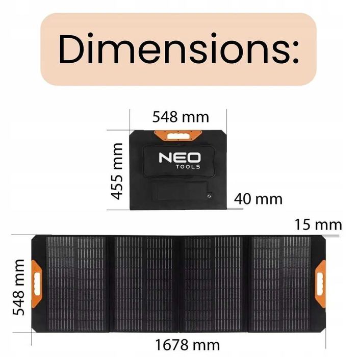 Prezent NEO Panel słoneczny przenośny 140W, ładowarka solarna +REGULAT
