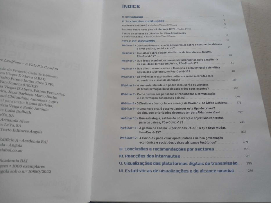 Reflexões entre Lusófonos - A Vida pós Covid 19