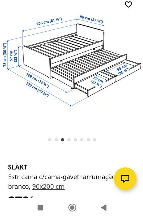 Cama Ikea com arrumação