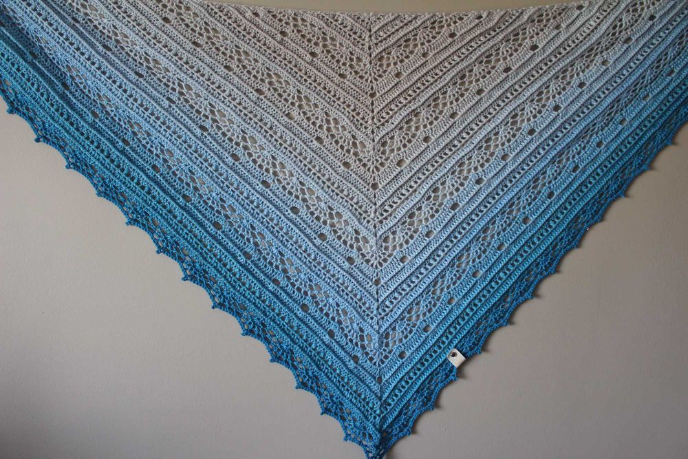 Chusta Ombre, ręcznie robiona na szydełku, szydełko, Handmade