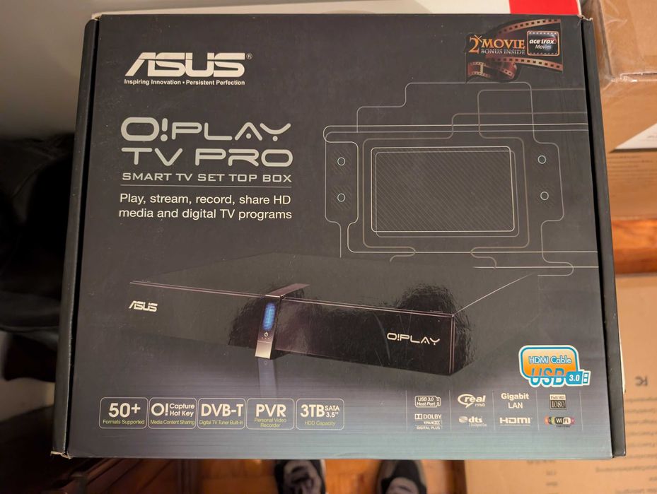 Media player ASUS O!Play TV Pro com TDT (DVB-T) e gravação PVR