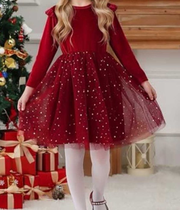 Nowa sukienka świąteczna dla dziewczynki rozmiar 122