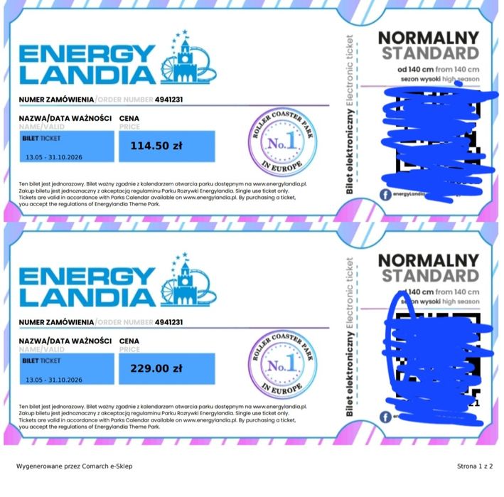 Bilety do energylandi