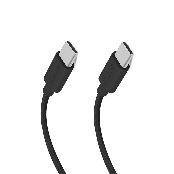 Kabel Sbs Tecabletissuetcck Usb-c - Usb-c 1,5m 60W w oplocie - czarny