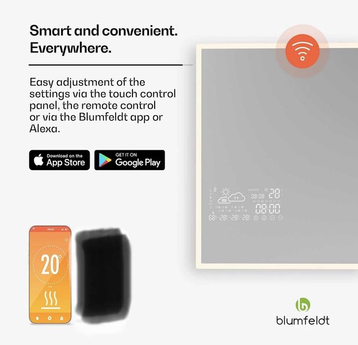 Зеркало смарт обігрівач підсвітка Blumfeldt Reflect Heat Smart Mirror