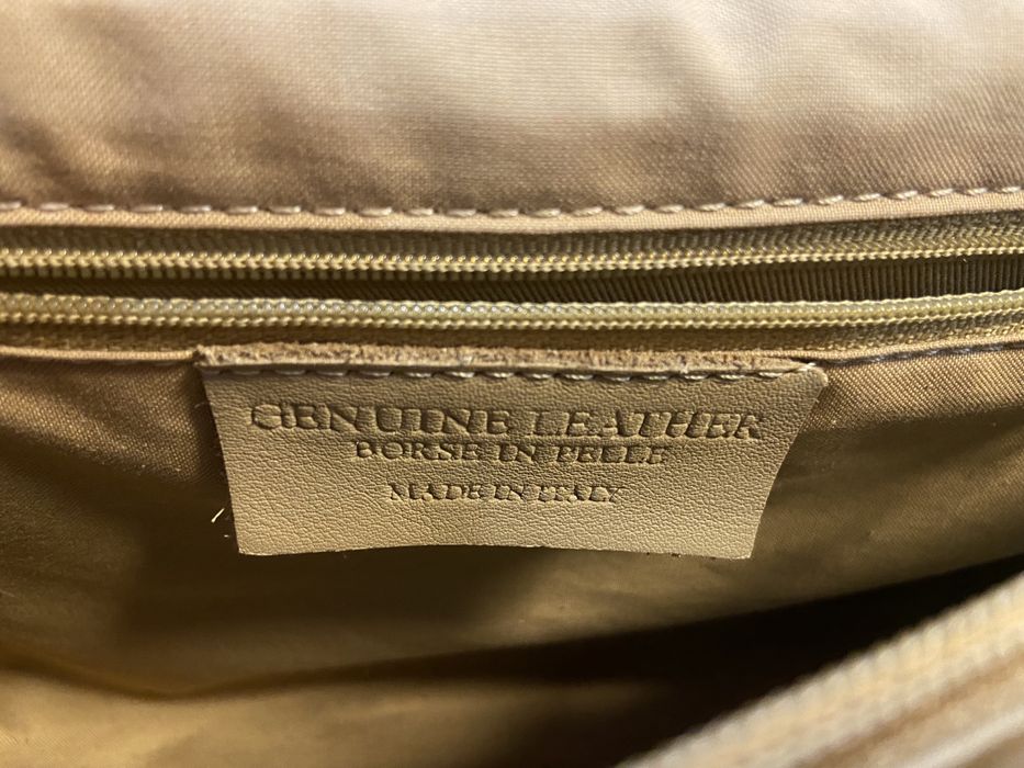 Сумка Borse in Pelle Италия из натуральной кожи бежевая