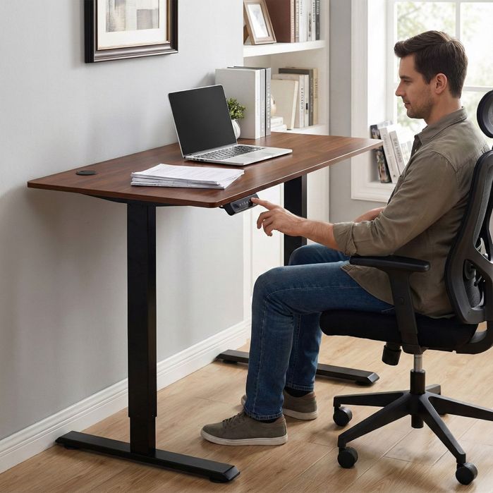 Biurko elektryczne stojące 120x60 cm regulacja wysokości 72-117 cm