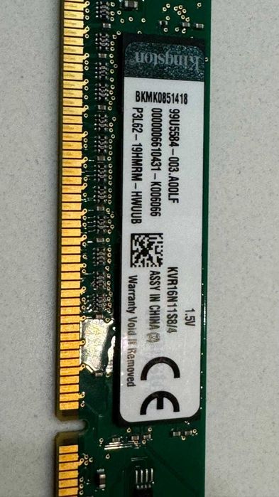 Memoria RAM Kingston KVR16N11S8/4 4GB DDR3 1600MHz