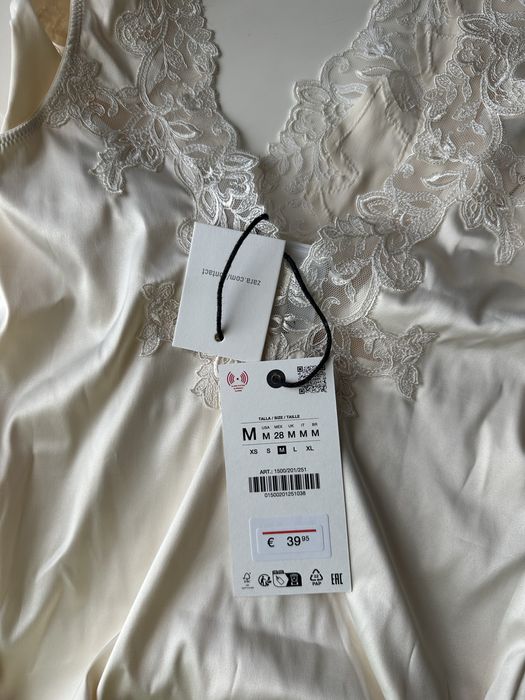 Нове біле атласне боді ZARA розмір М