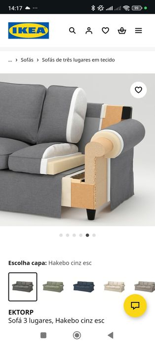 Sofá 3 lugares Ektorp Ikea