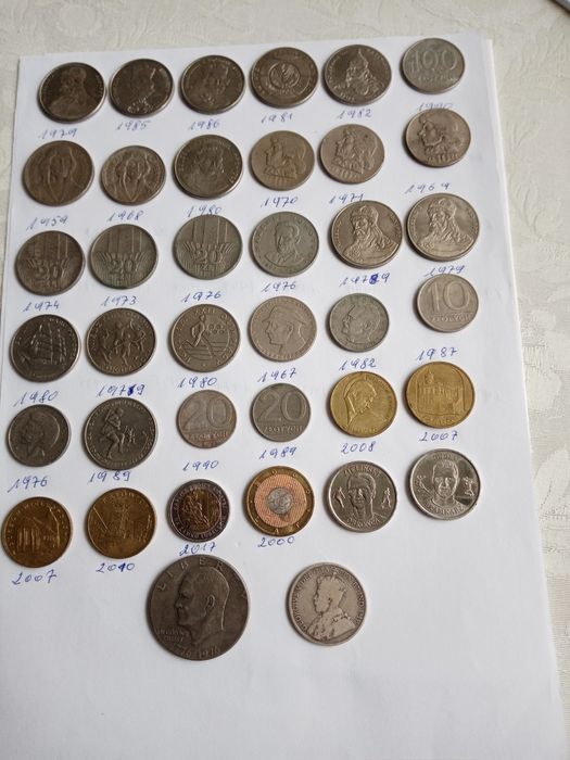 Monety z czasów PRL oraz cześć przedwojennych