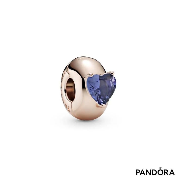 Pandora Rose Blue Heart Solitaire Clip