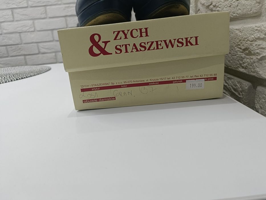 Granatowe, skórzane szpilki/czółenka, roz. 37