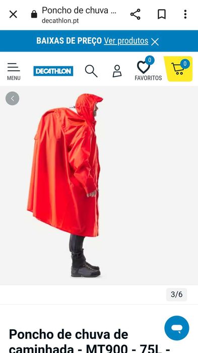 PONCHO impermeável ideal para caminhadas ou entregas de moto