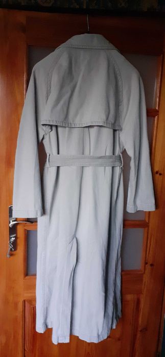Długi jeansowy płaszcz trencz trenchcoat 42 XL