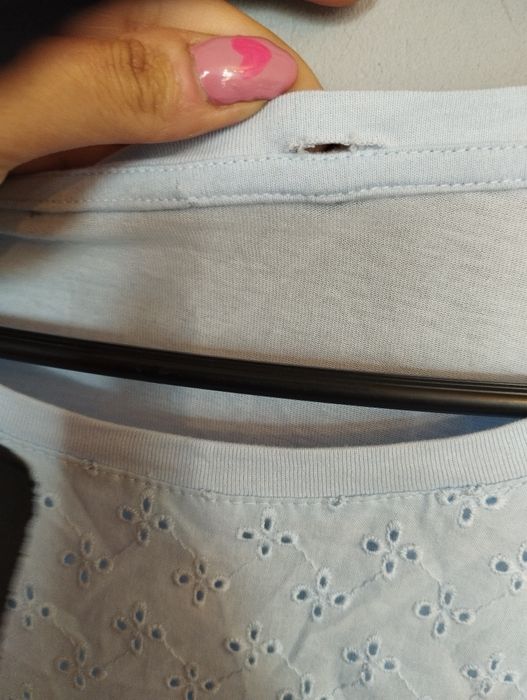 Błękitna niebieska bluzka ażur Dunnes 48 50