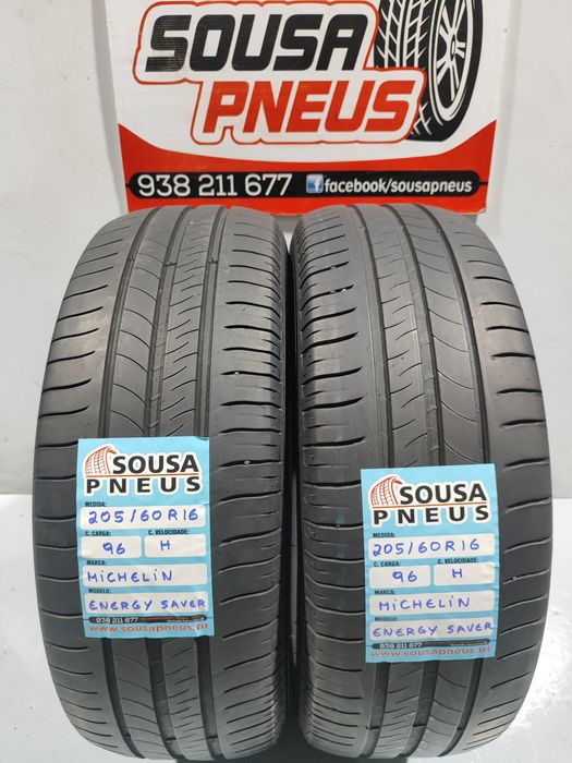 2 pneus semi novos 205-60R16 Michelin - Oferta dos Portes