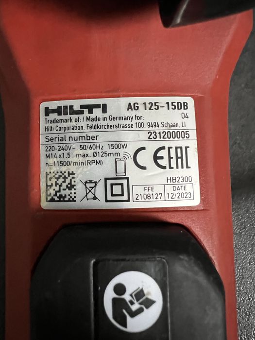 Мережева болгарка Hilti AG 125-15DB (1500W)