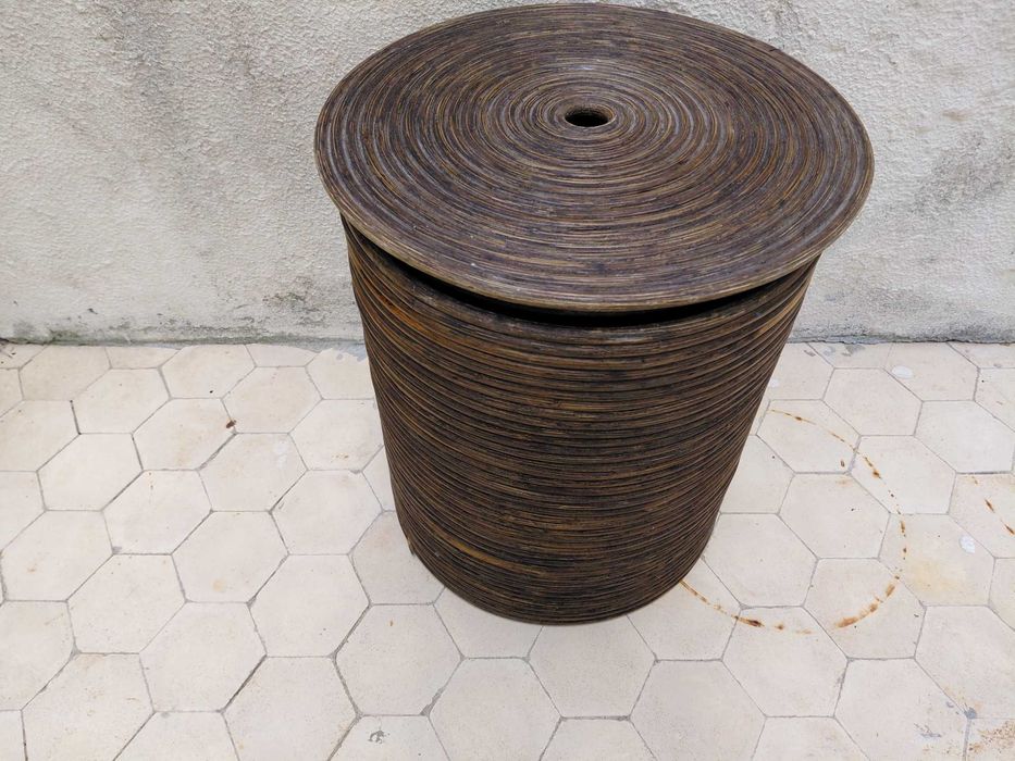 Cesto em Bambu com Tampa para Roupa suja ou Brinquedos