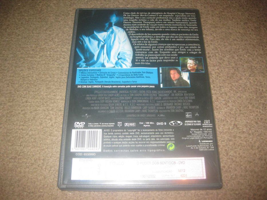 DVD "O Poder dos Sentidos" com Kevin Costner