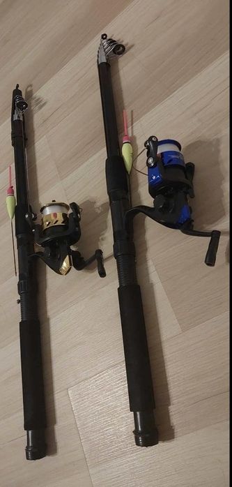NOWY Zestaw Wędkarski: 2x Wędka Teleskopowa 270cm + 2x Kołowrotek + Ak