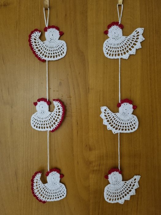 Zawieszki szydełkowe kurki