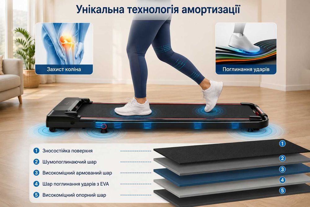 ℹ️ Складна бігова доріжка до 150 кг 10 км/год з пультом LED-дисплеєм зона бігу 107×40 см ℹ️
