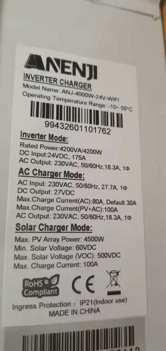 Inverter Solarny Anenji 4.2kW