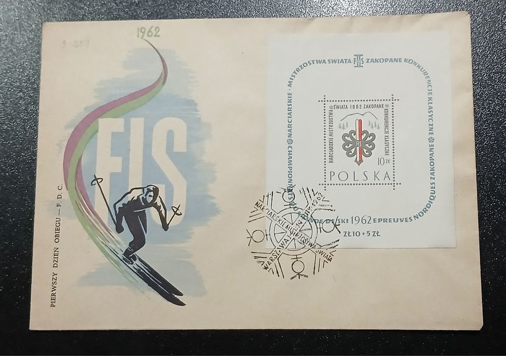 Koperta Mistrzostwa Świata Zakopane 1962 rok