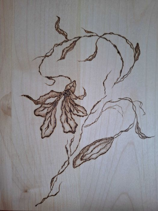 Rękodzieło, wzór wypalany w drewnie