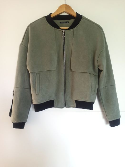 Kurtka bluza zamszowa zamsz zielona khaki Reserved XS S 34 36