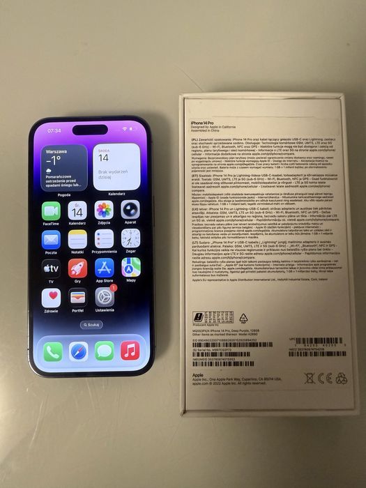Iphone 14 pro deep purple + apple watch gen 2 super zestaw