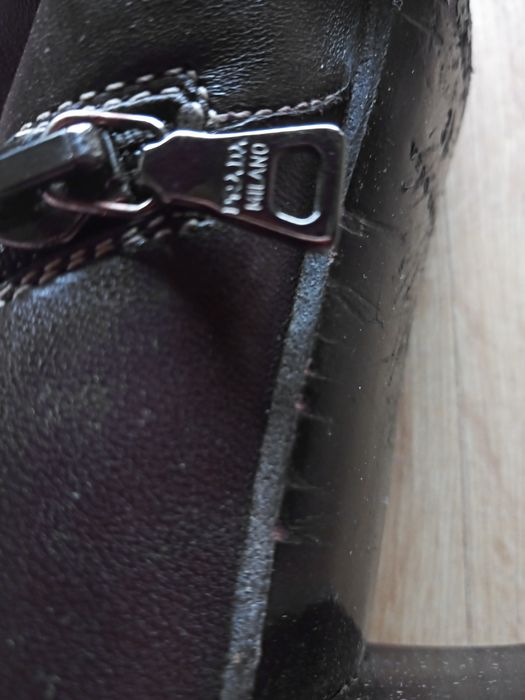Prada botki buty 37 oryginał brązowe retro skòra naturalna
