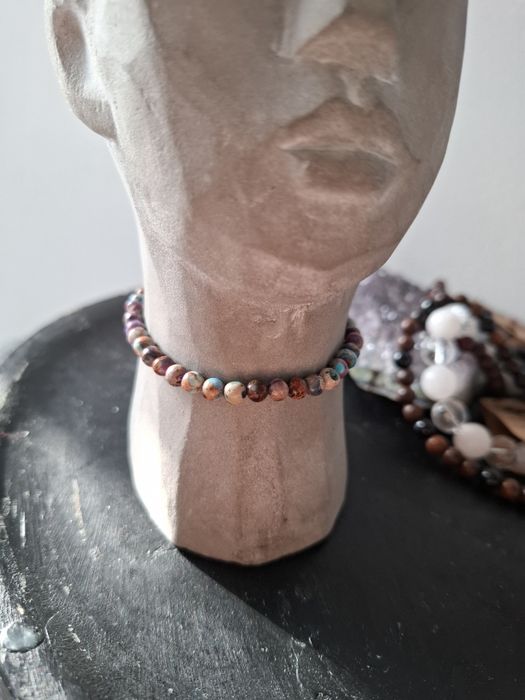 Bransoletka Jaspis Cesarski – Kolorowa Energia (Handmade)
​Opis: