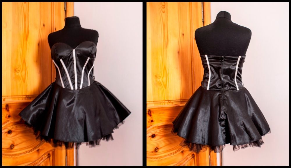 Чорне коротке плаття для вечірок.