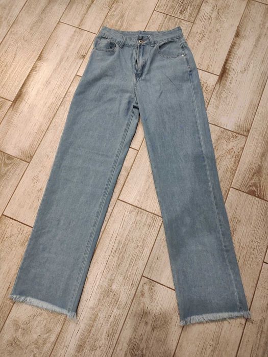 Dżinsy proste, straight niebieskie, Shein, r. 34/XS