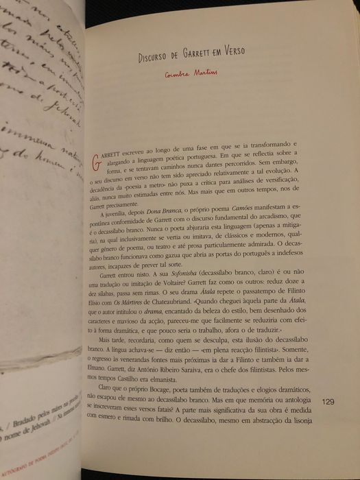 Les Romantismes au Portugal / Colóquio: Garrett 2.º Centenário