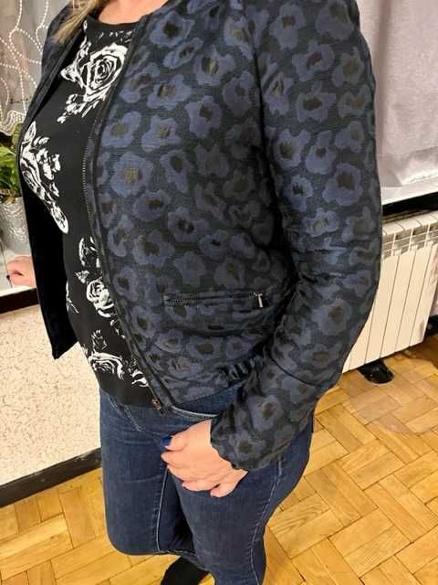 żakiet żakardowy ramoneska  Promod