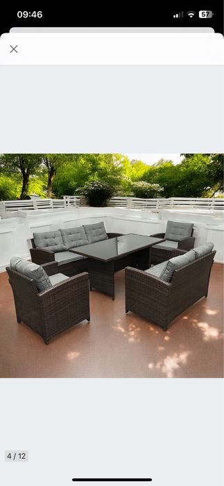 Zestaw mebli technorattan 2x sofa , fotele , stół kolory