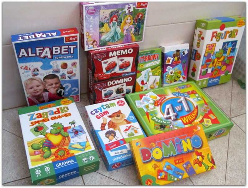 Zestaw Gier i Puzzli 3-7 lat: Disney Princess, Alfabet, Domino, Granna