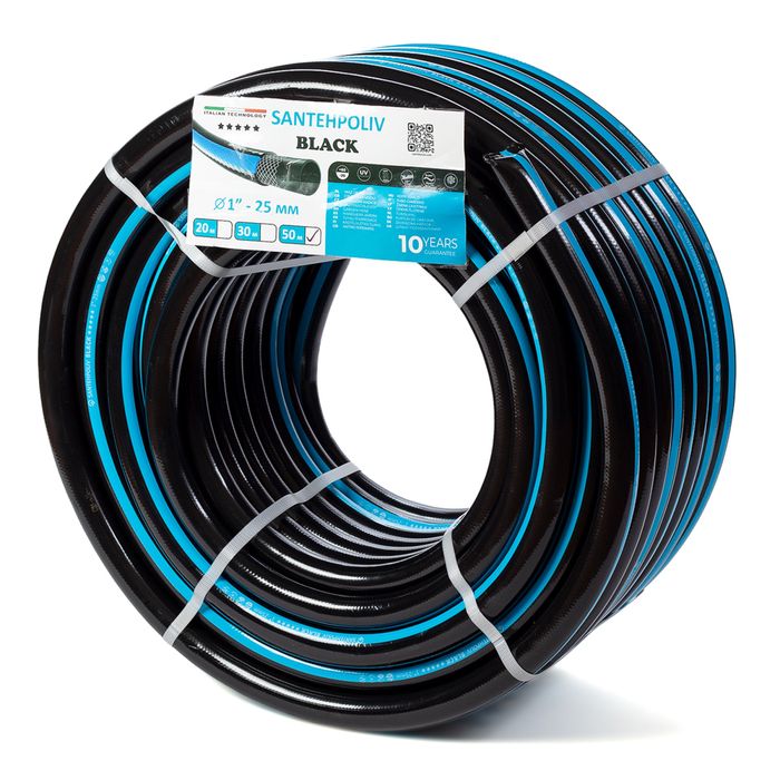 Шланг садовий ПВХ армований для поливу городу Santehpoliv Black 19mm