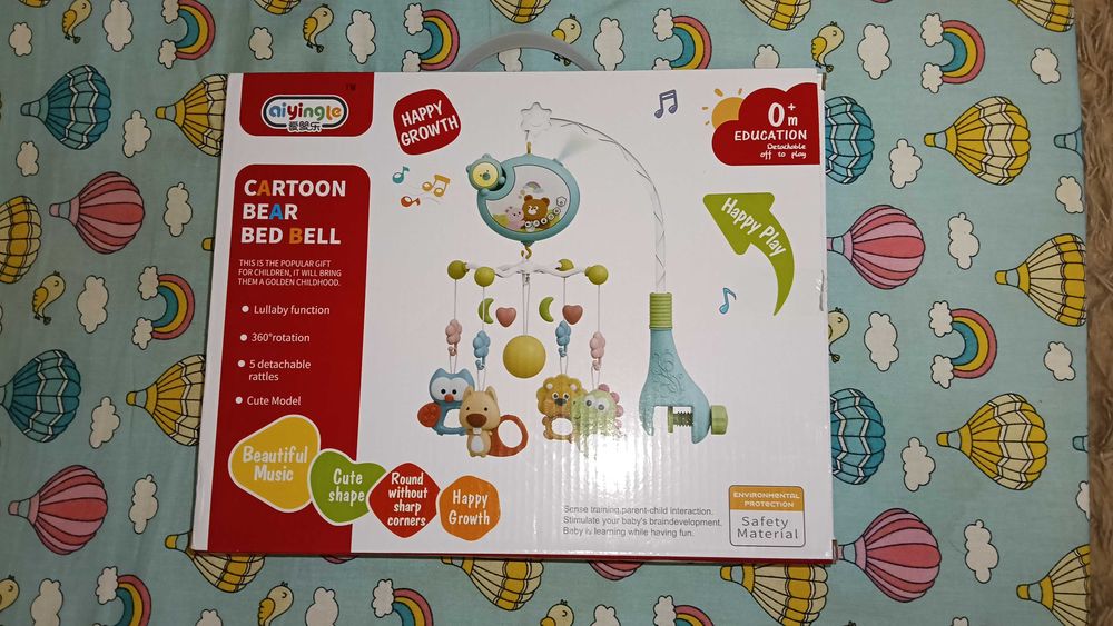 Музичний мобіль 2 в 1 з нічником проектором