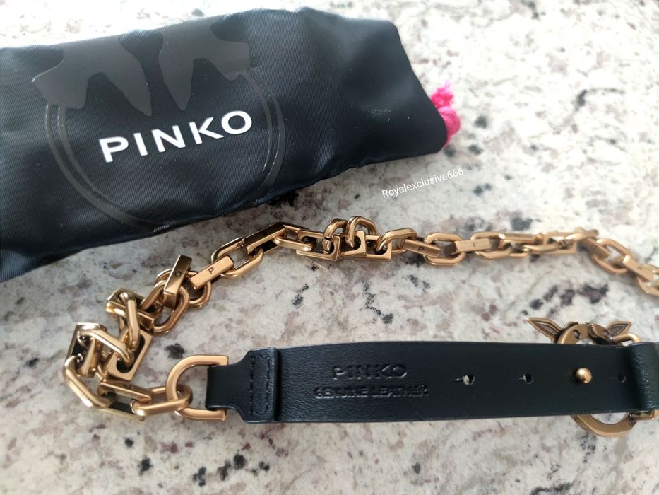 PINKO simply belt pasek łańcuszek oryginalny S, M