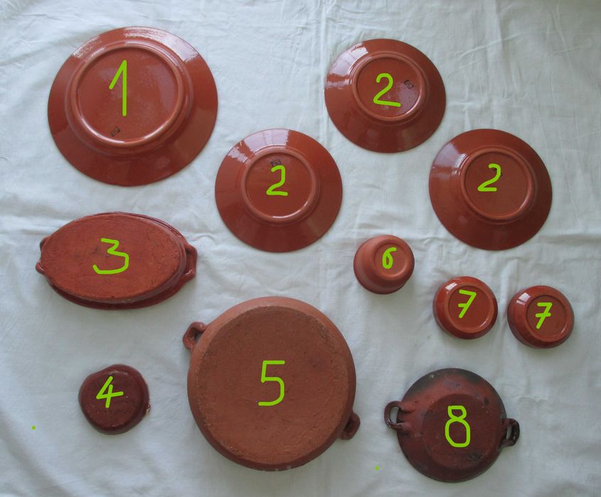 Conjunto de Louça de Barro Vintage