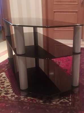 Móvel TV Vidro Preto Temperado